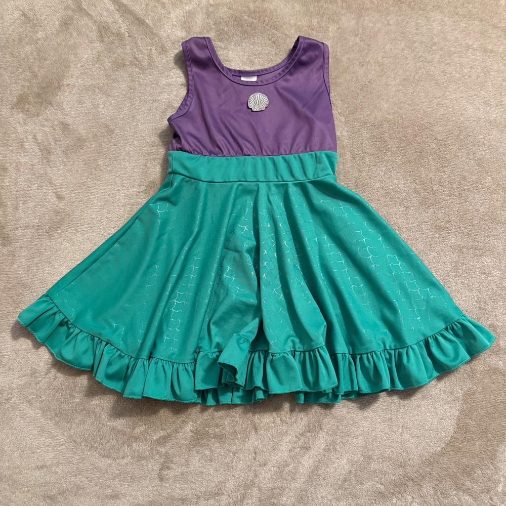 Little Adventures Mermaid Princess Dress Purple Teal Size 4 10029